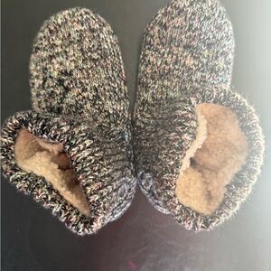Bombas Multicolor Knit Sherpa-Lined Kids Slippers - Cream Lining